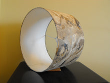 Load image into Gallery viewer, Textured Stone Effect Drum Lampshade. Neutral/Natural Earthtones.  Pendant or Table Lamp.
