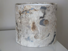 Load image into Gallery viewer, Textured Stone Effect Drum Lampshade. Neutral/Natural Earthtones.  Pendant or Table Lamp.
