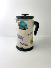 Load image into Gallery viewer, Tropical Fish Print Wrap Around Cafetiere or French Press Cosy.
